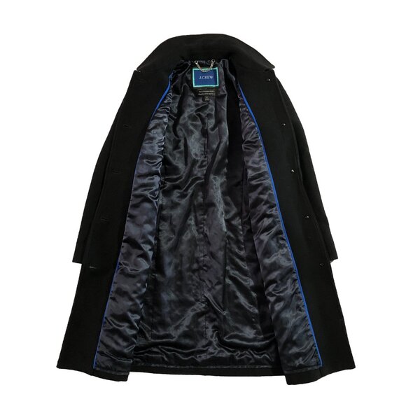 J. Crew Classic Lady Day Coat Women 6 Black Italian Double-Cloth Wool Thinsulate - Picture 12 of 13